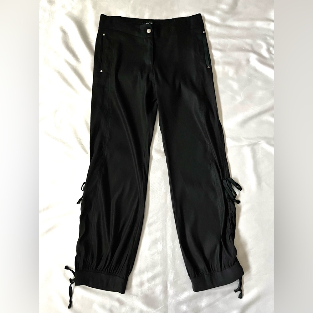 bebe Black Linen Blend Jogger Pants - Size 0